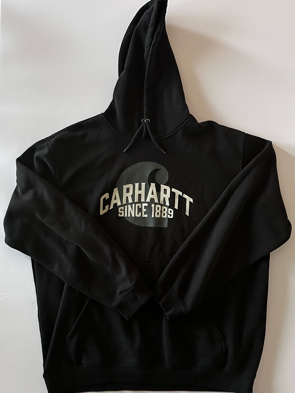 Carhartt Loose Fit Graphic Logo Pullover Hoodie Sweatshirt Men’s XL Black Grey